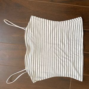 Rue21 White/Black Striped Tank Top